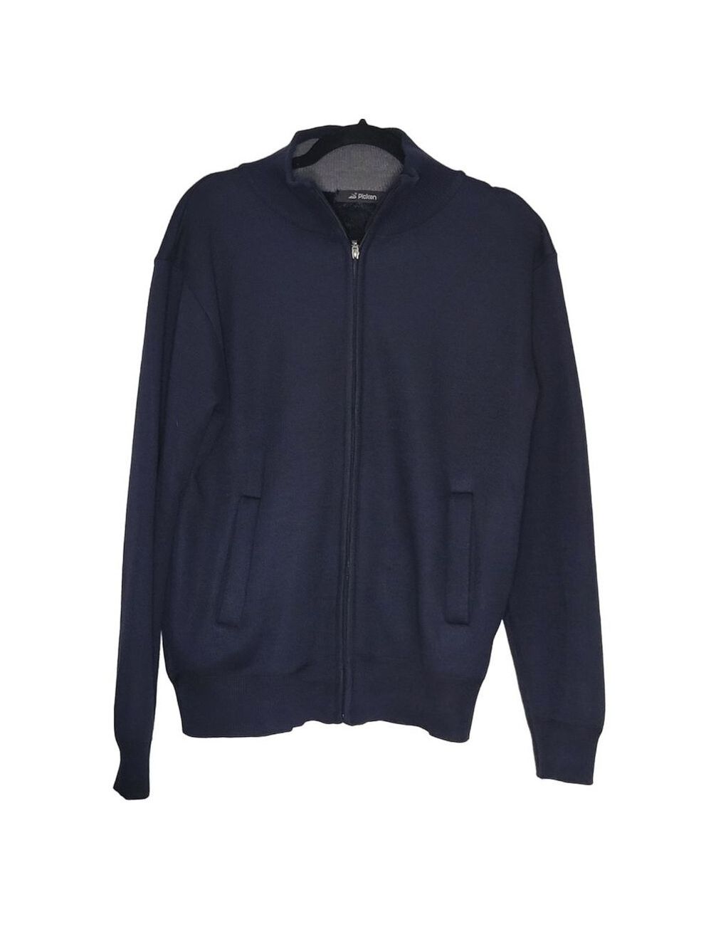 Men's Picken Navy Gray Zip Up Sweater Large